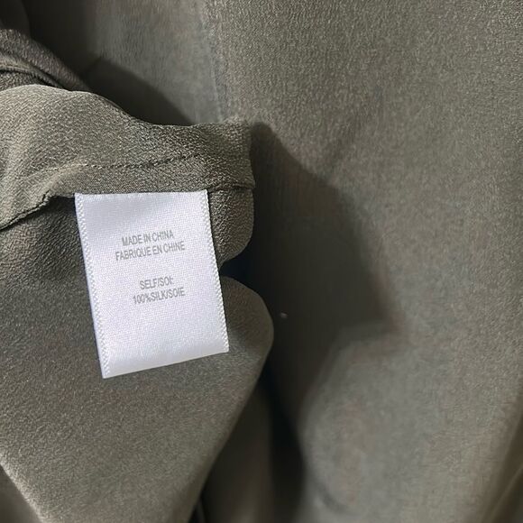 Haute Hippe Olive Green 100% Silk Tunic/Top/Dress(Size Medium) - Picture 7 of 8